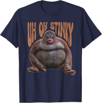 Funny Uh Oh Stinky Poop Tee Dank Memes Le Monkey Orangutan T-Shirt
