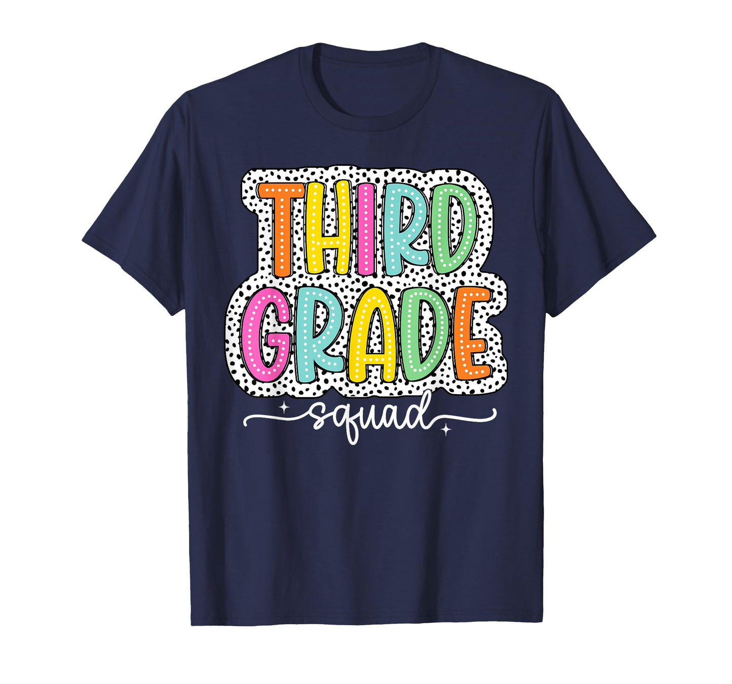 3rd Third Grade Squad Back to School Dalmatian Dots T-Shirt