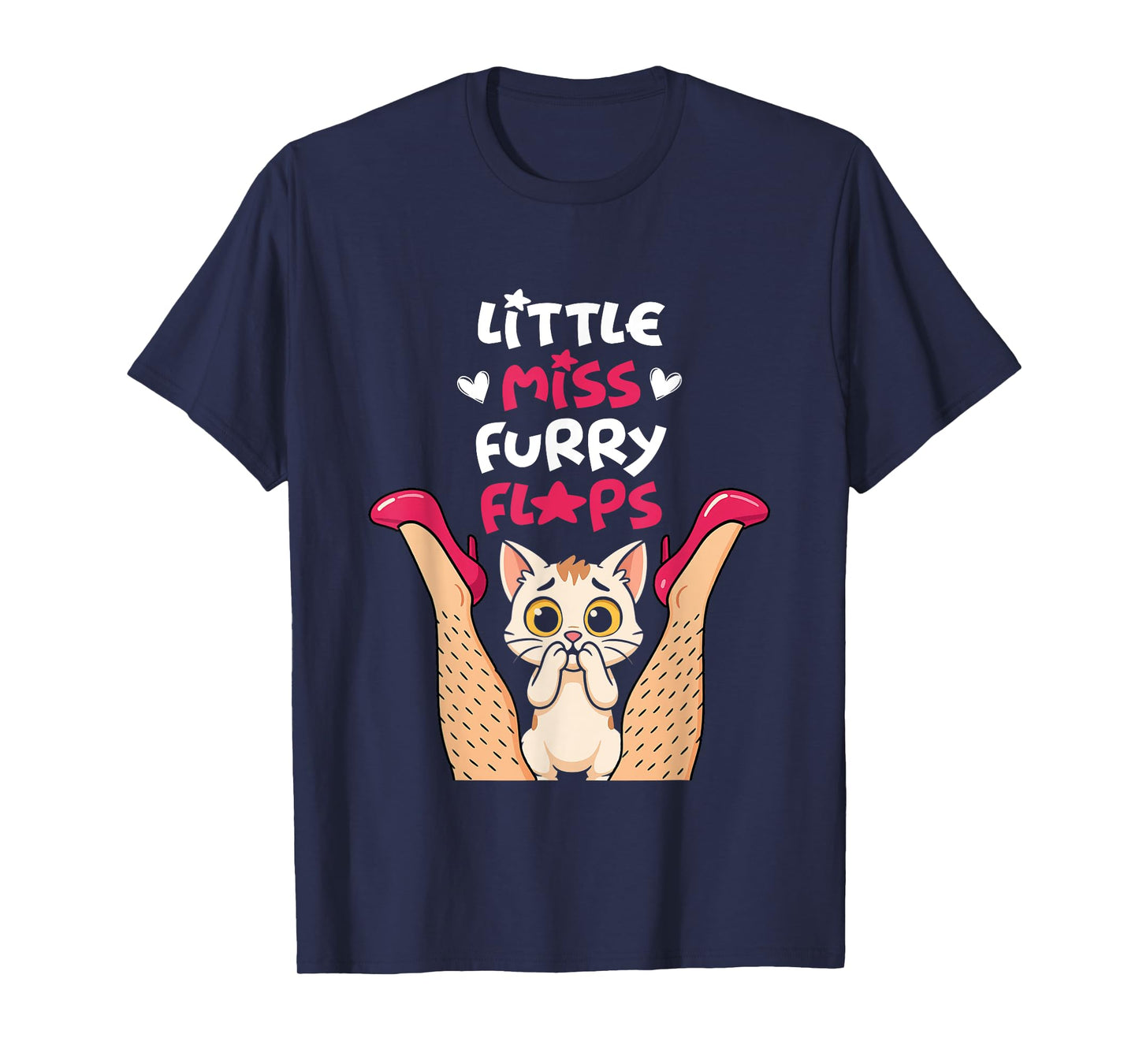 Funny Cat Little-Miss Furry Flaps Inappropriate Adult Joke T-Shirt