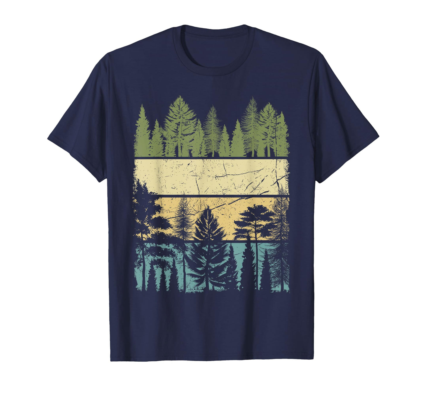 Vintage Forest Trees Wildlife Nature Hiking Camping T-Shirt