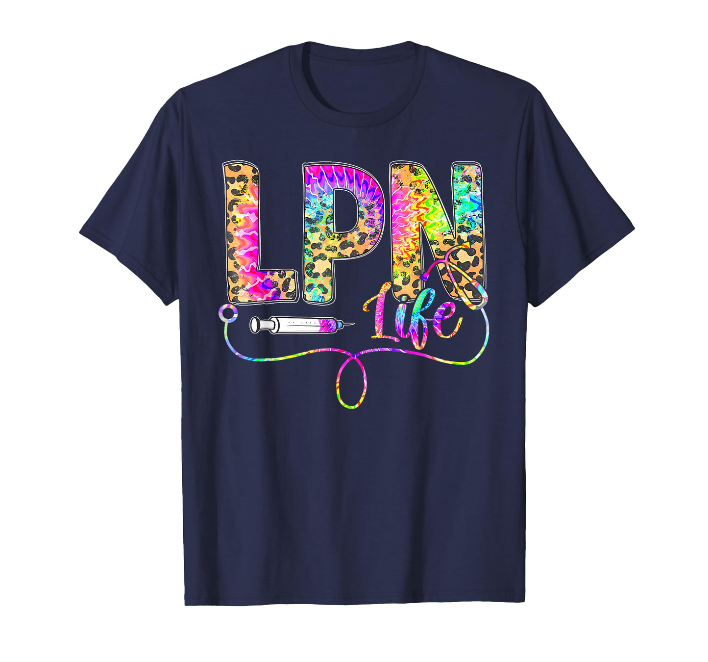 Leopard Tie Dye LPN Life Nurse Squad Nurse Women T-Shirt
