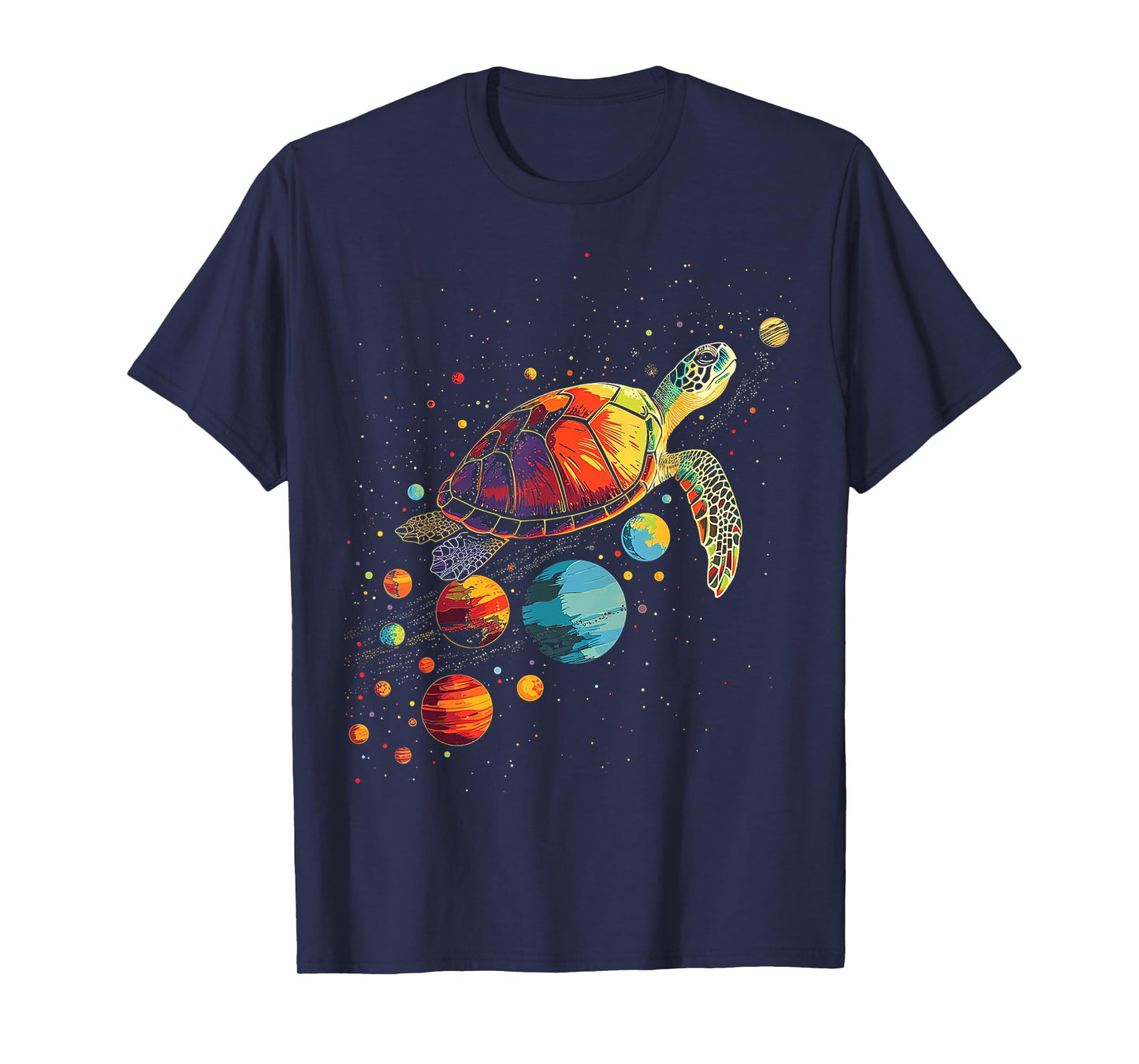 Turtler Planets Art Animal Colorful Graphic Turtle T-Shirt