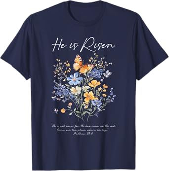 He Is Risen Boho Easter for Christian Women T-Shirt