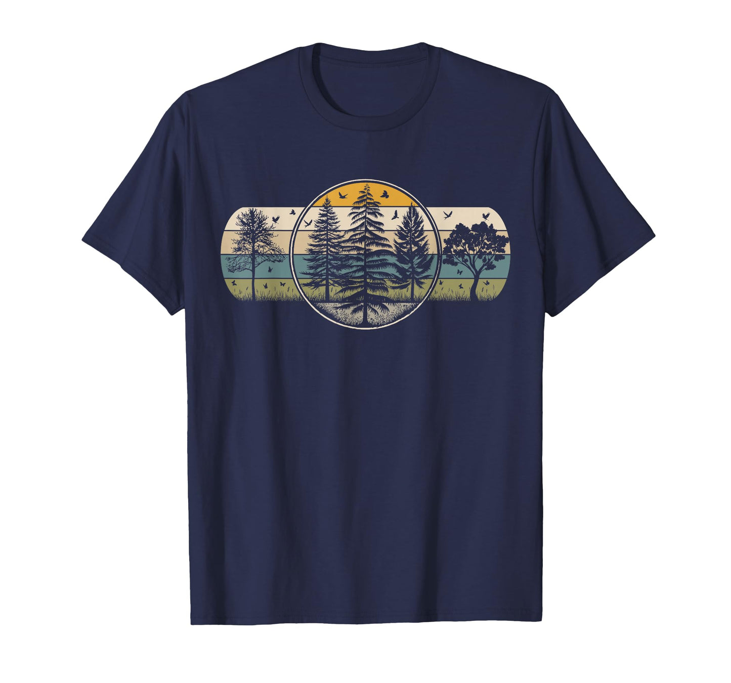 Trees Wildlife Nature Vintage Forest Hiking Camping Outdoor T-Shirt