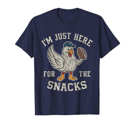 Funny I'm Just Here For The Snacks Football T-Shirt