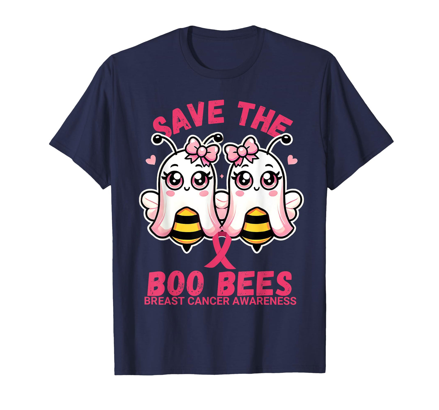 Save The Boobees Breast Cancer Awareness Boo Bee Halloween T-Shirt