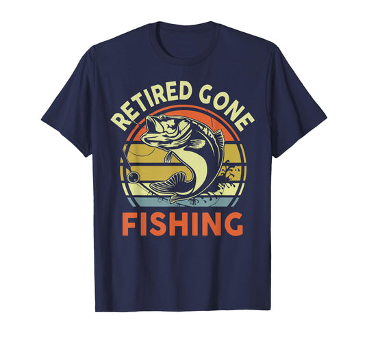 Retired Gone Fishing Gift Funny Grandpa Fishing Retirement T-Shirt