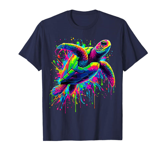 Turtle Splash Beach Ocean Wildlife Turtle Animal T-Shirt