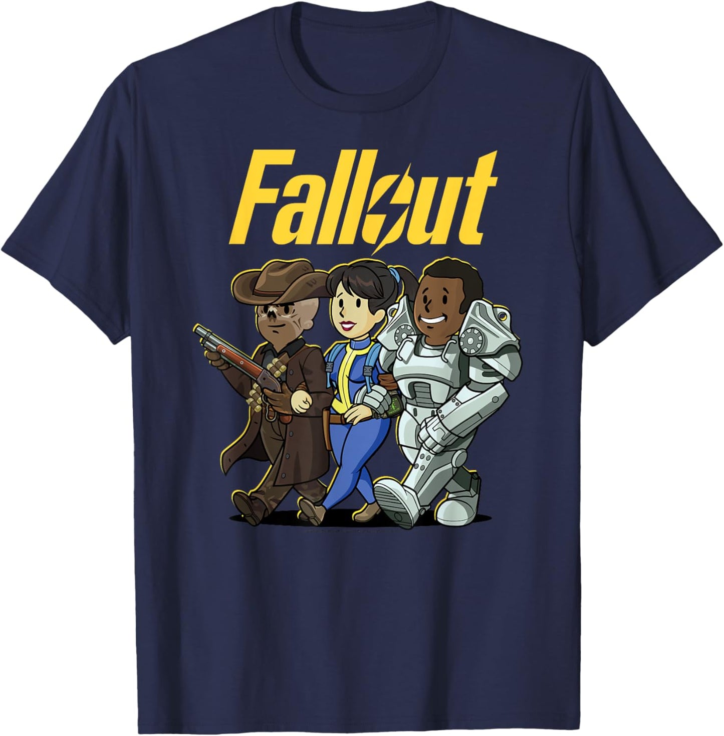 Fallout Character Cartoon Portraits TV Show T-Shirt