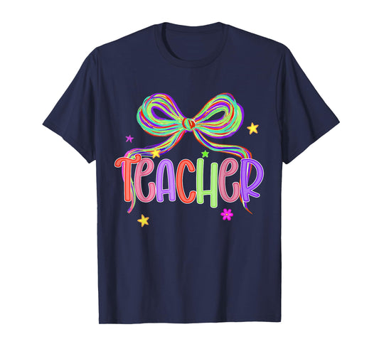 Teacher Appreciation Back to School Coquette Bow Teaching T-Shirt