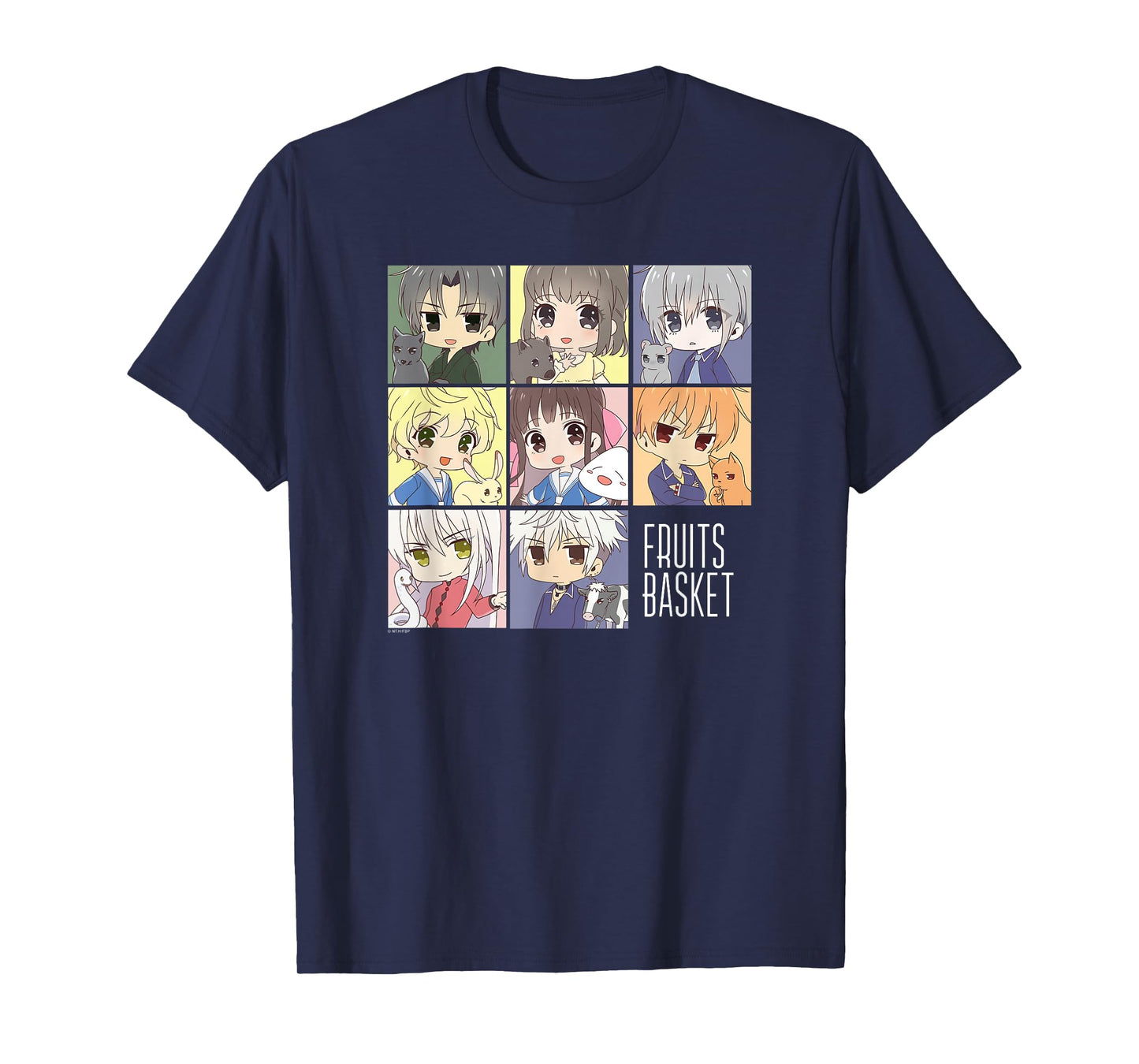 Fruits Basket Pastel Chibi Character Grid Anime T-Shirt