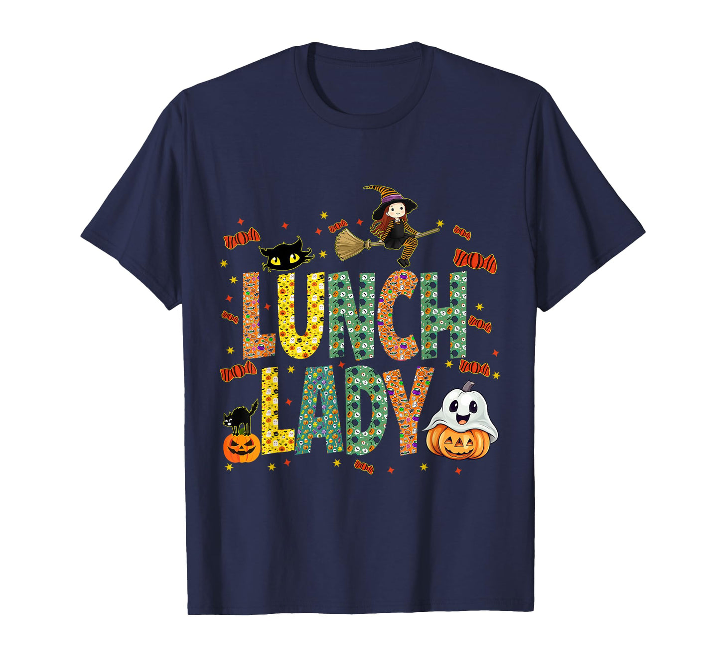 Halloween Lunch Lady Cafeteria Spooky Lunch Lady Halloween T-Shirt