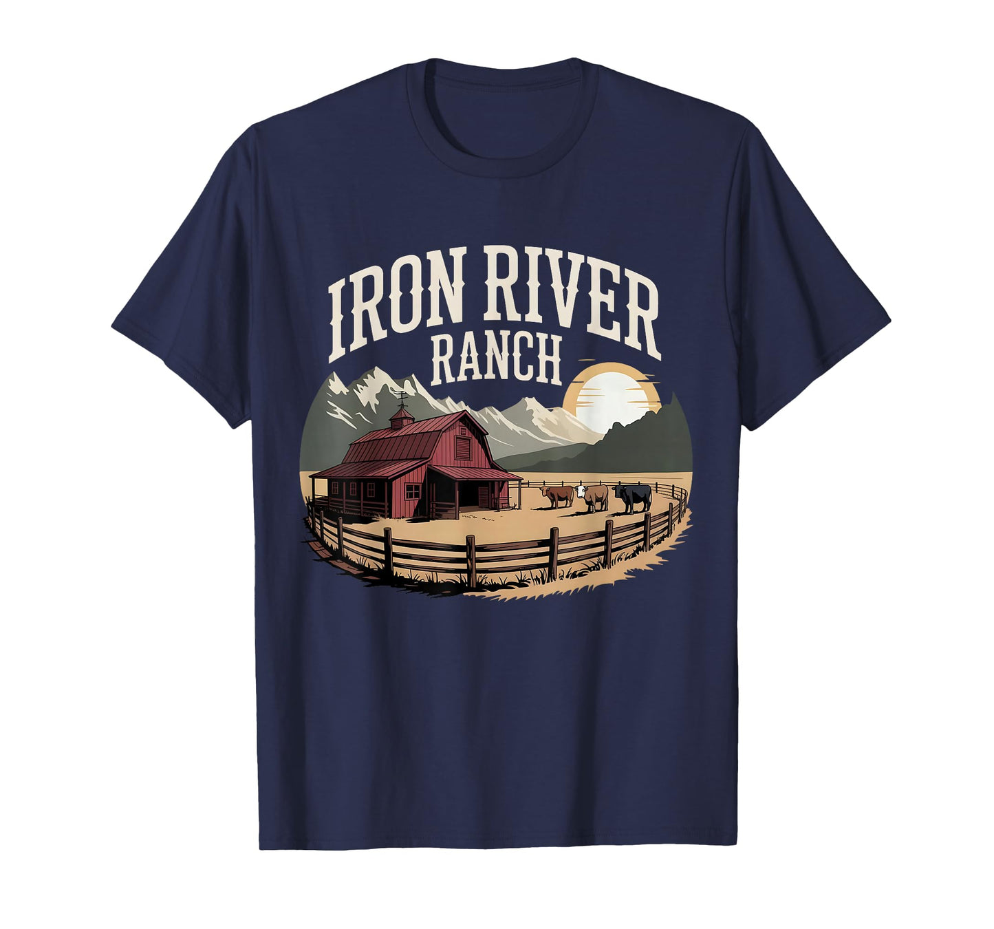 Iron River Ranch Western Farm Cattle Livestock Horse Fans T-Shirt