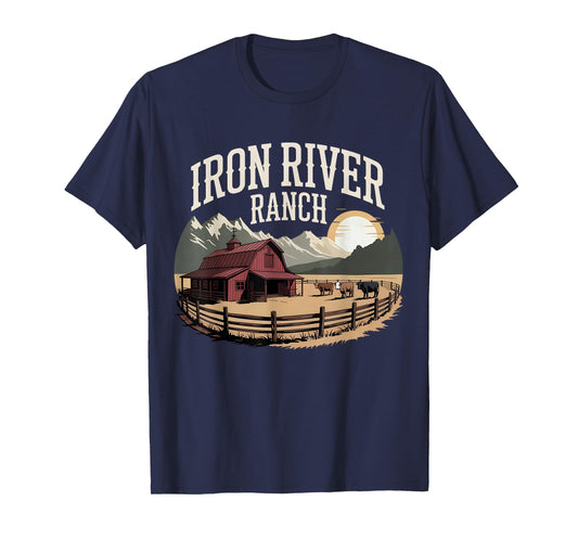 Iron River Ranch Western Farm Cattle Livestock Horse Fans T-Shirt