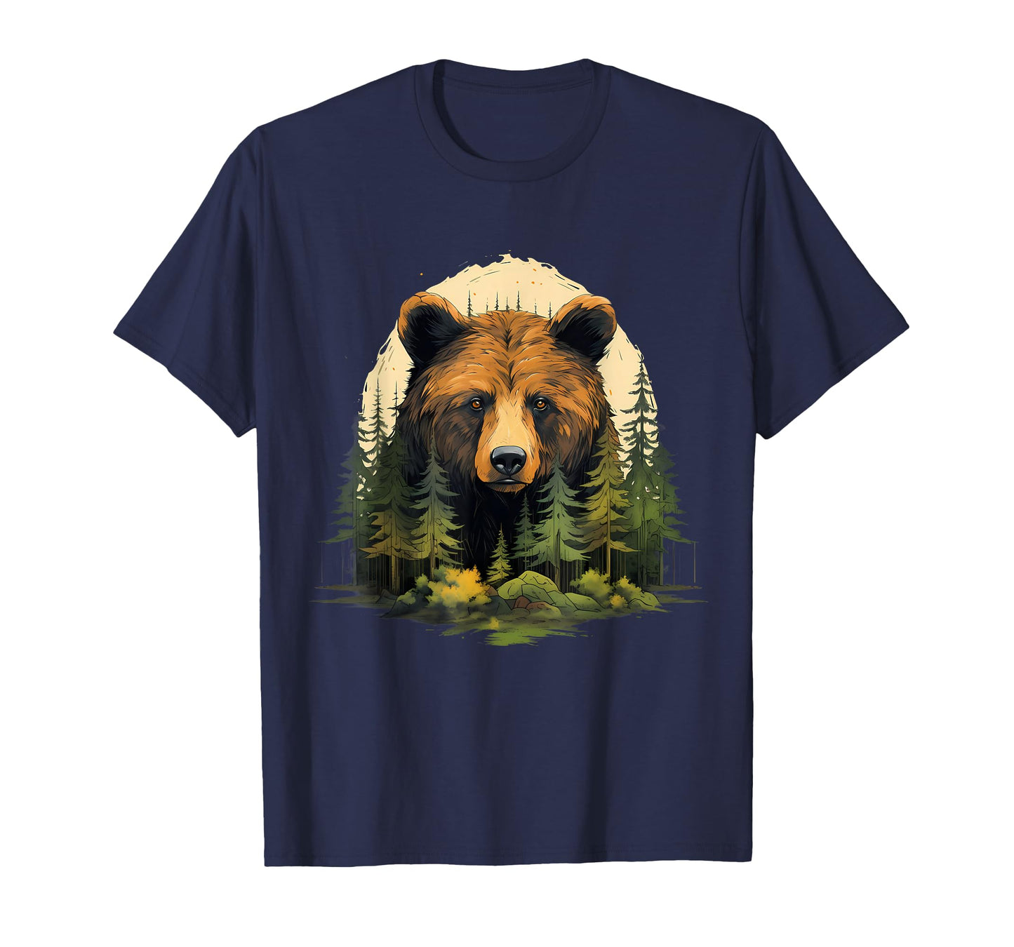 Bear Portrait Forest Animal Art Artwork Forest Wildlife T-Shirt