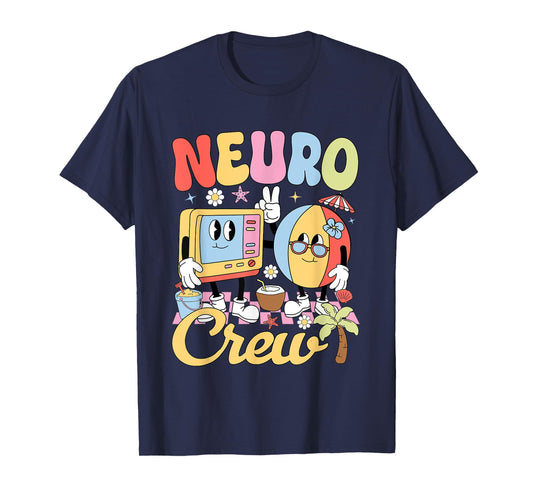 Funny Neuro Crew Summer Vibe Neurology Nurse Team T-Shirt