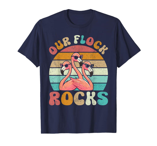 Our Flock Rocks Flamingo Matching Family Vacation T-Shirt