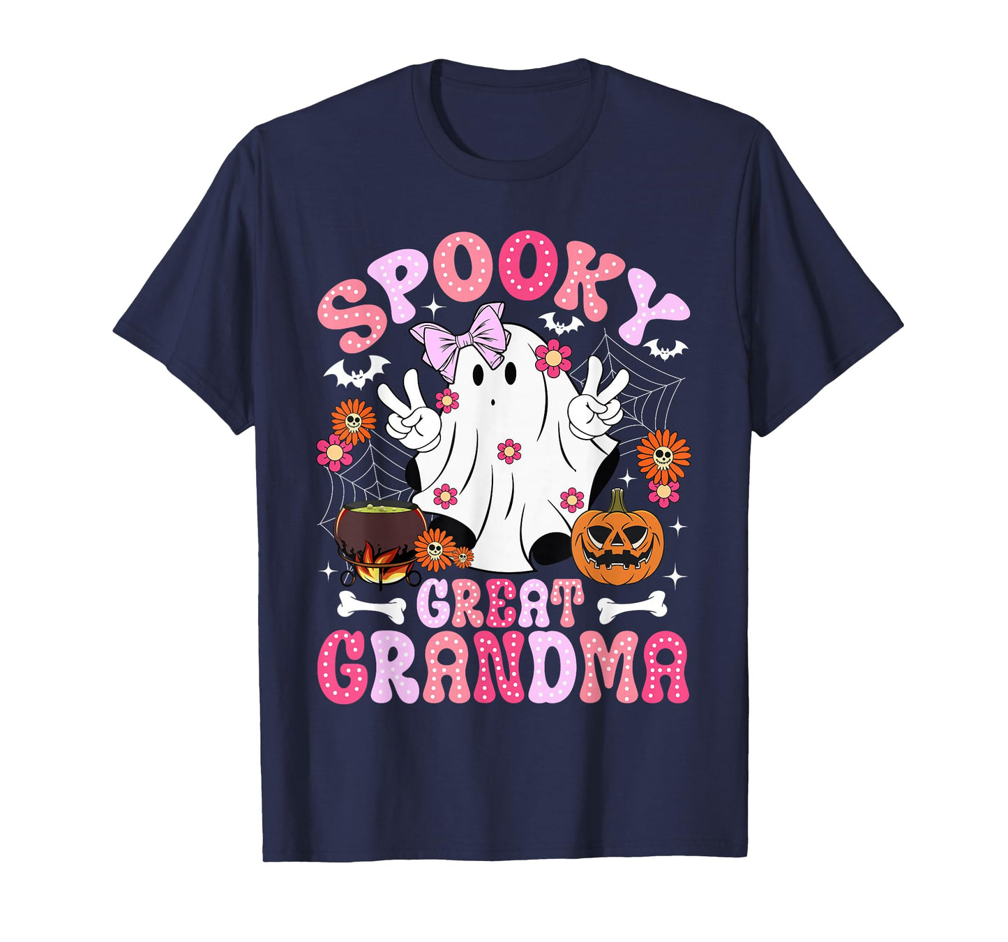 Spooky Great Grandma Halloween Great Grandmother Groovy T-Shirt