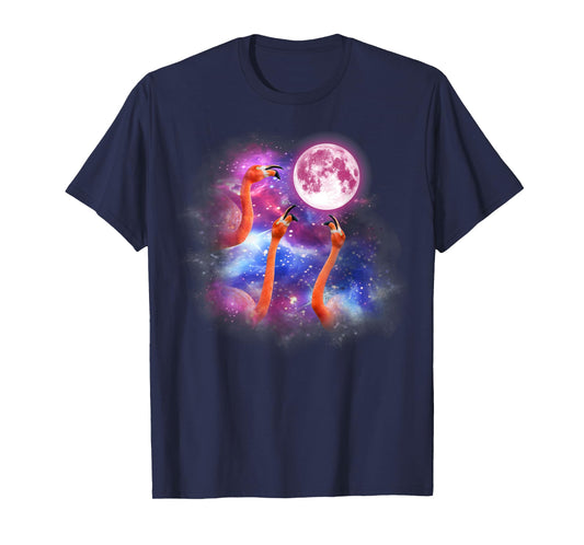 Flamingo Howling At The Moon Wildlife colorful flamingo T-Shirt