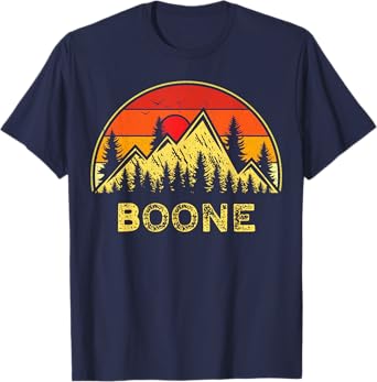 Vintage Boone North Carolina NC Mountains Hiking Souvenir T-Shirt