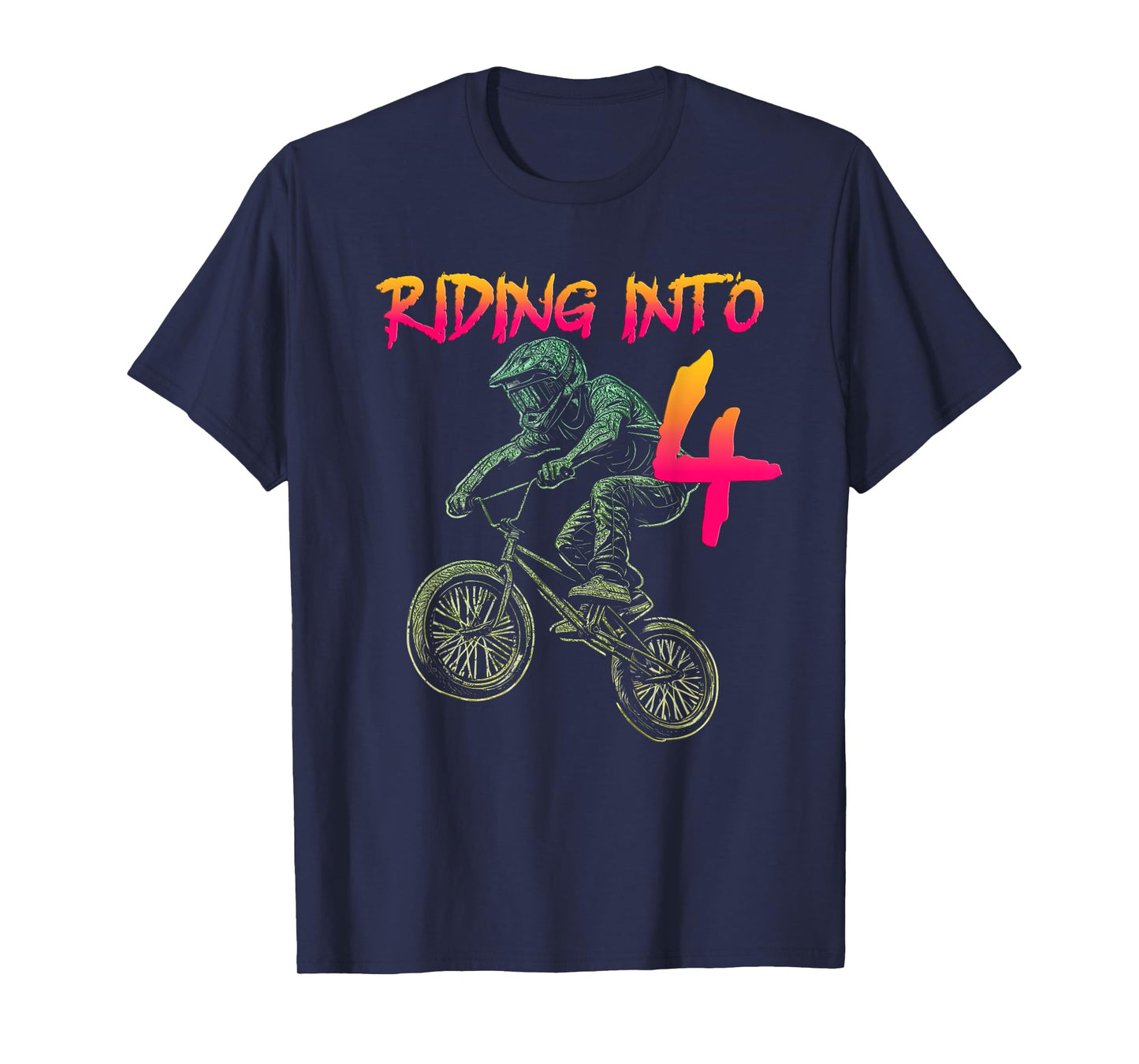 Funny 4 Year Old Bmx Birthday Boy Bicycle 4th Birthday T-Shirt