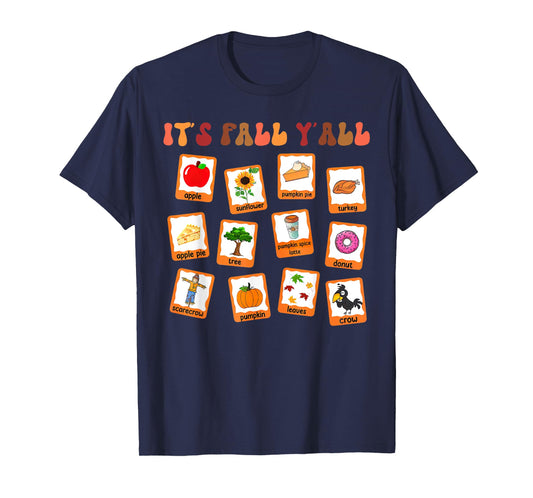 Retro It's Fall Y'all Special Education Teacher Fall Autumn T-Shirt for Men Women