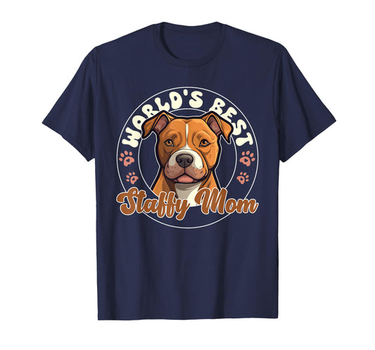American Staffordshire Terrier World's Best Staffy Mom T-Shirt