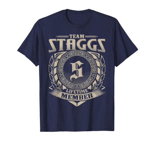 Team STAGGS Lifetime Member Funny STAGGS Family Name Vintage T-Shirt