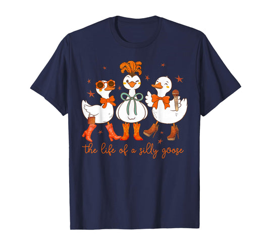 Funny The Life of a Silly Goose Retro Goose Meme Show Girl T-Shirt