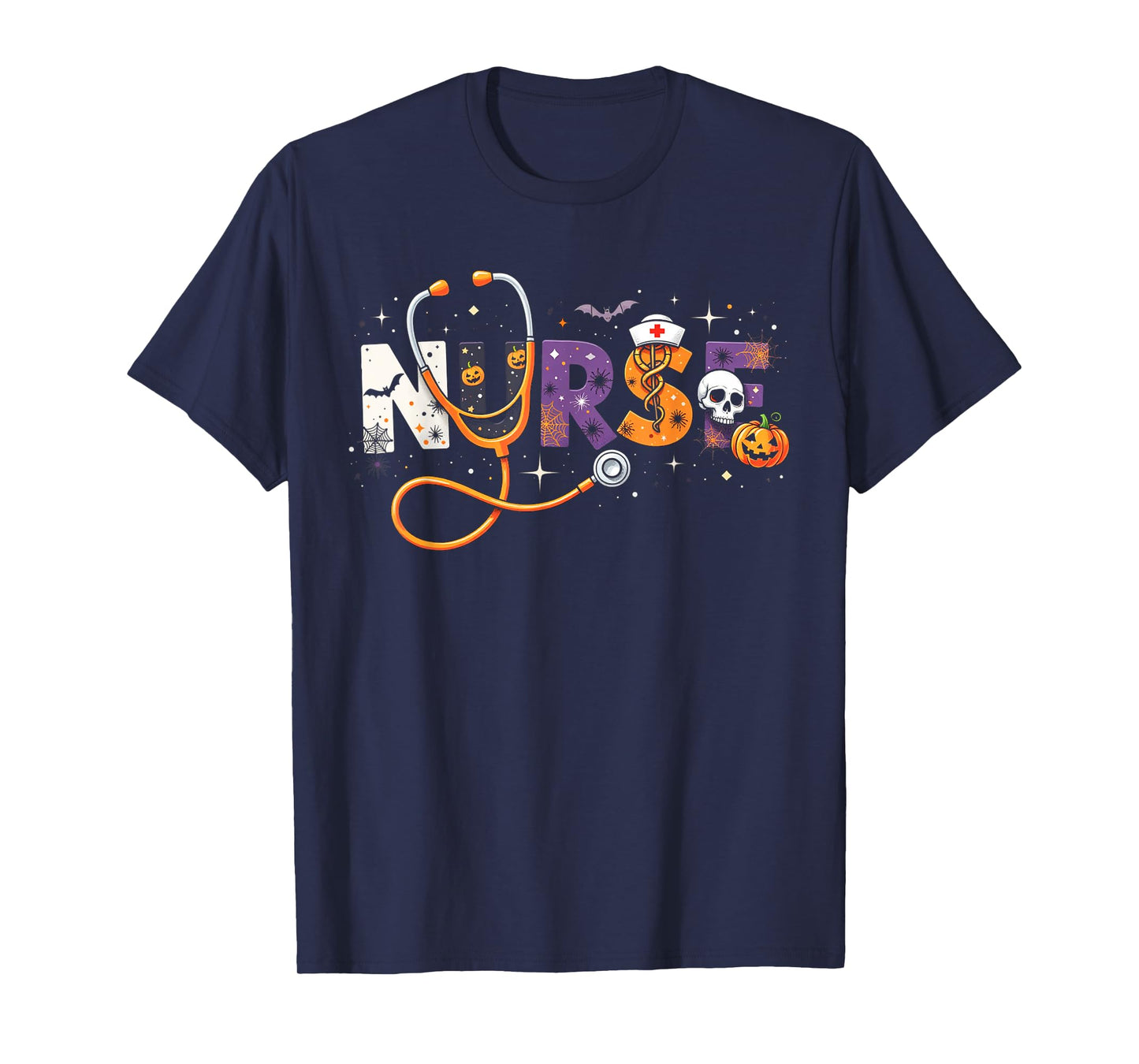 Halloween Nurse 2025 Funny Letter Nursing School Life Fall T-Shirt
