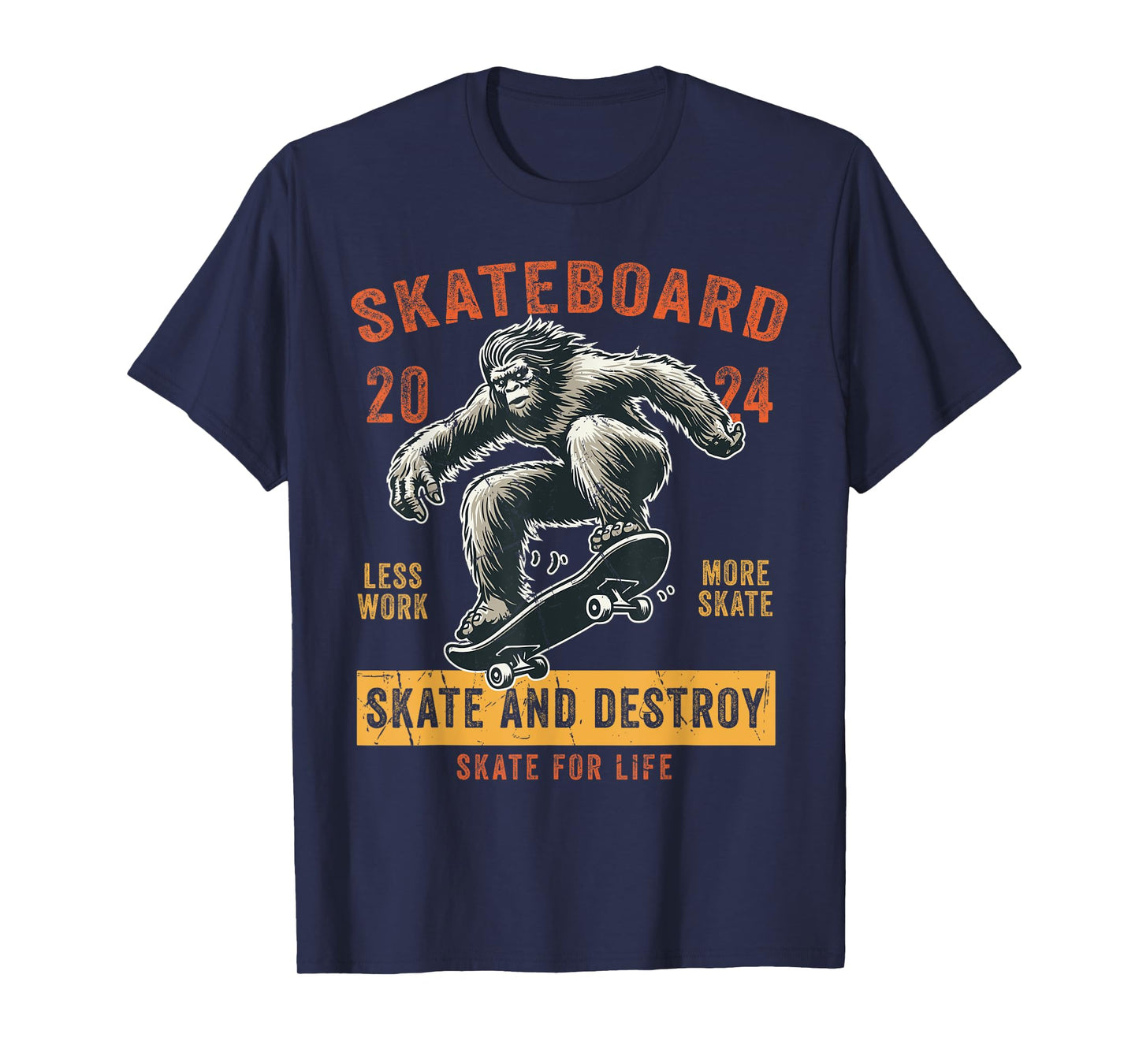 Skateboard Funny Skateboarding Vintage Bigfoot Skater T-Shirt