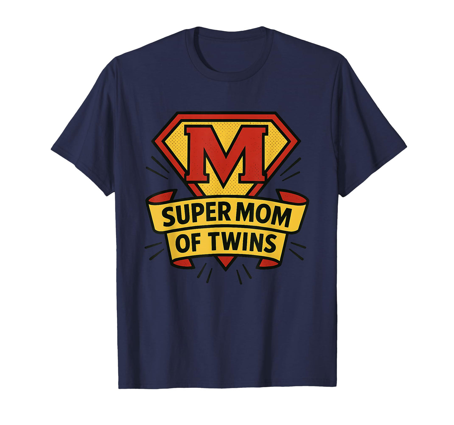 Super Mom of Twins Funny Mother's Day for Twin Mom Superhero T-Shirt
