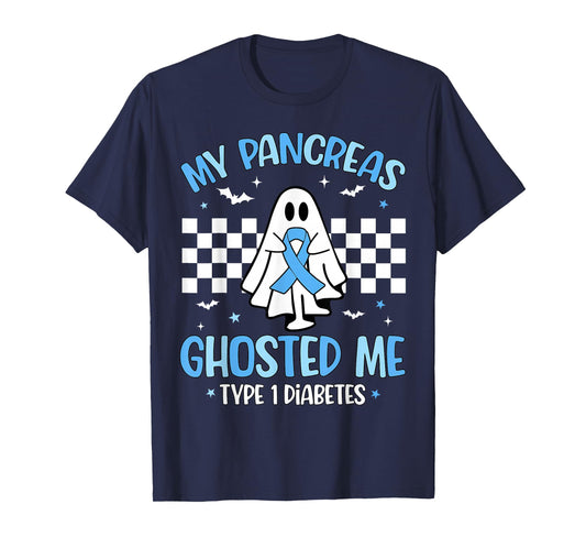 Halloween My Pancreas Ghosted Me Funny Type 1 Diabetes T1D T-Shirt
