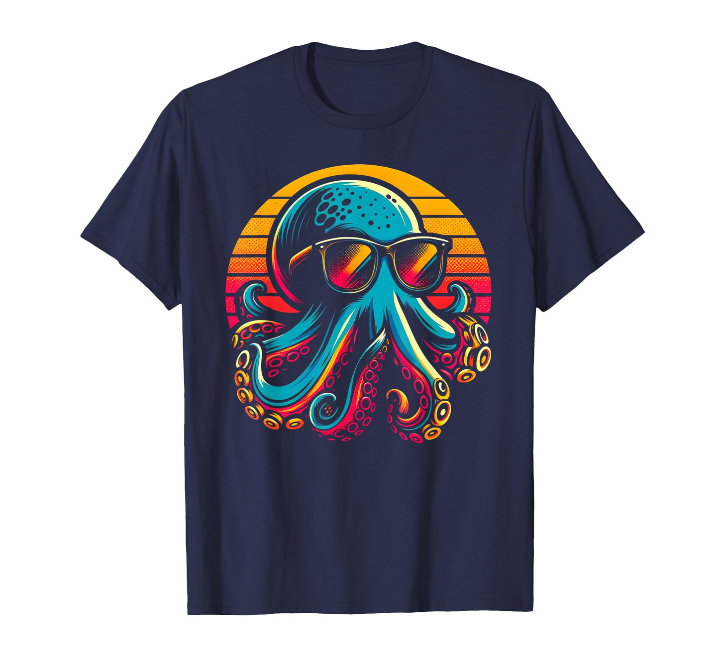 Cool Octopus Kraken With Sunglasses Men Women Kids Vintage T-Shirt