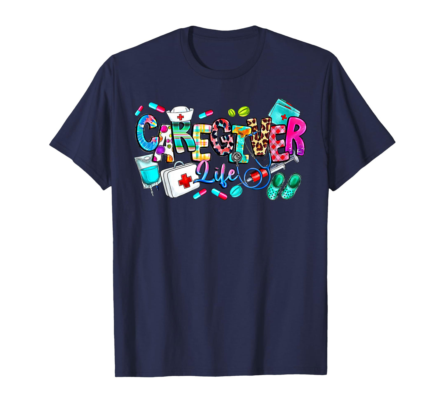 Leopard Caregiver Life Nurse Restorative Aide Caregivers Day T-Shirt