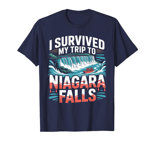 I Survived My Trip To NIAGARA FALLS T-Shirt Simple City T-Shirt