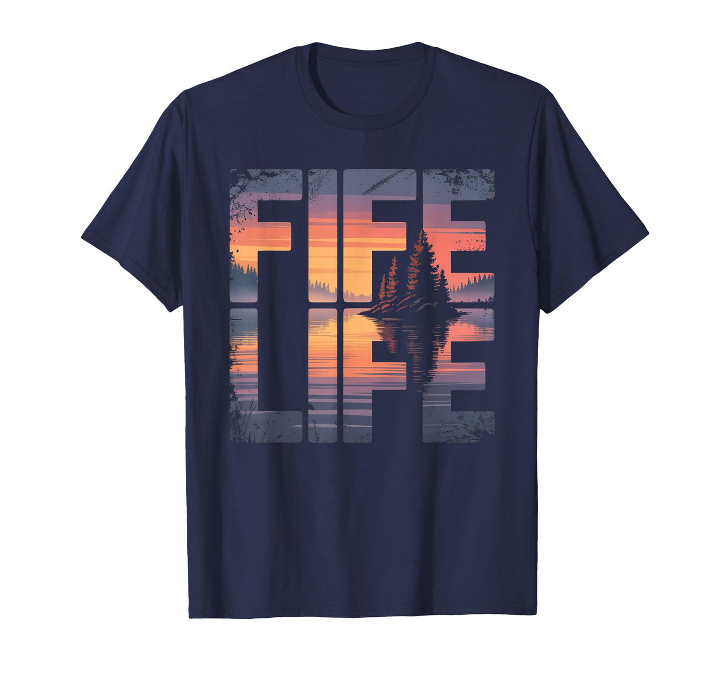 Fife Life Sunset With Island Fife Lake MI T-Shirt