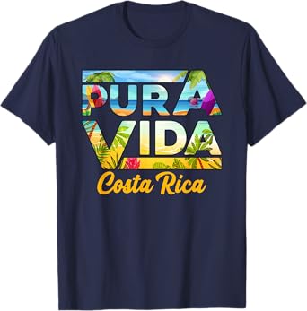Pura Vida Costa Rica Family Vacation Colorful Tropical Beach T-Shirt