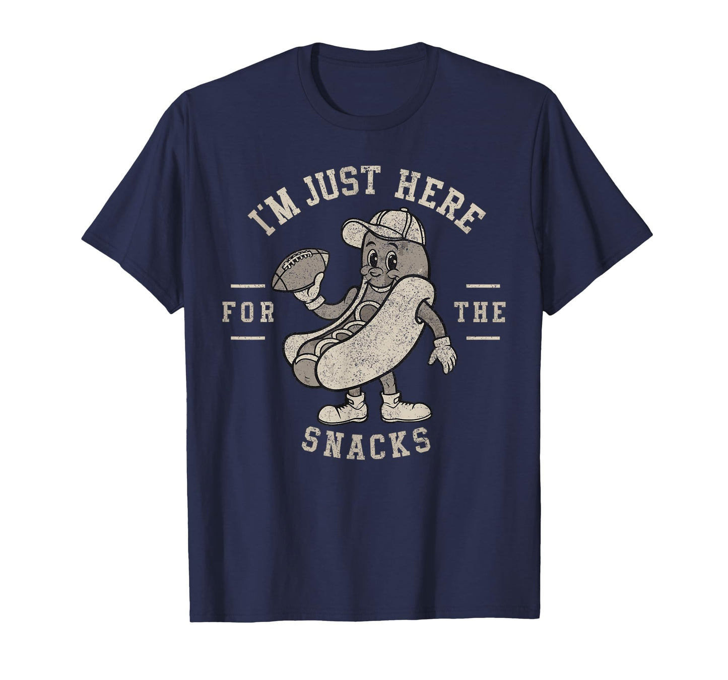 Funny I'm Just Here For The Snacks HotDog Football T-Shirt