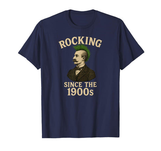 Victorian Gentleman Punk Rock Mohawk Rocking Since 1900s T-Shirt