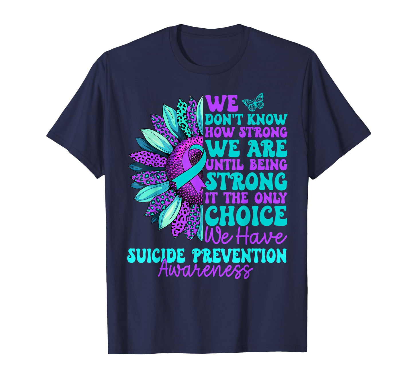 Vintage Sunflower Suicide Prevention Awareness Men Women T-Shirt