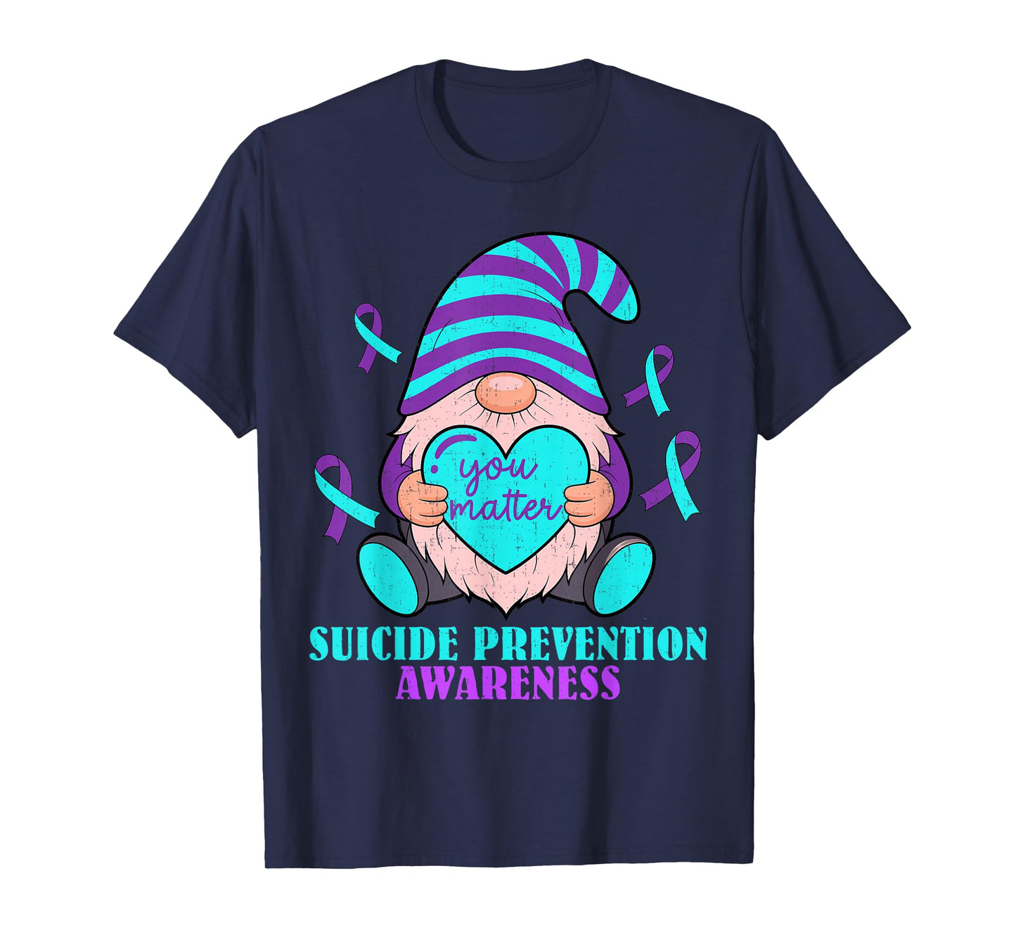 Cute Gnome Heart Your Matter Suicide Prevention Awareness T-Shirt