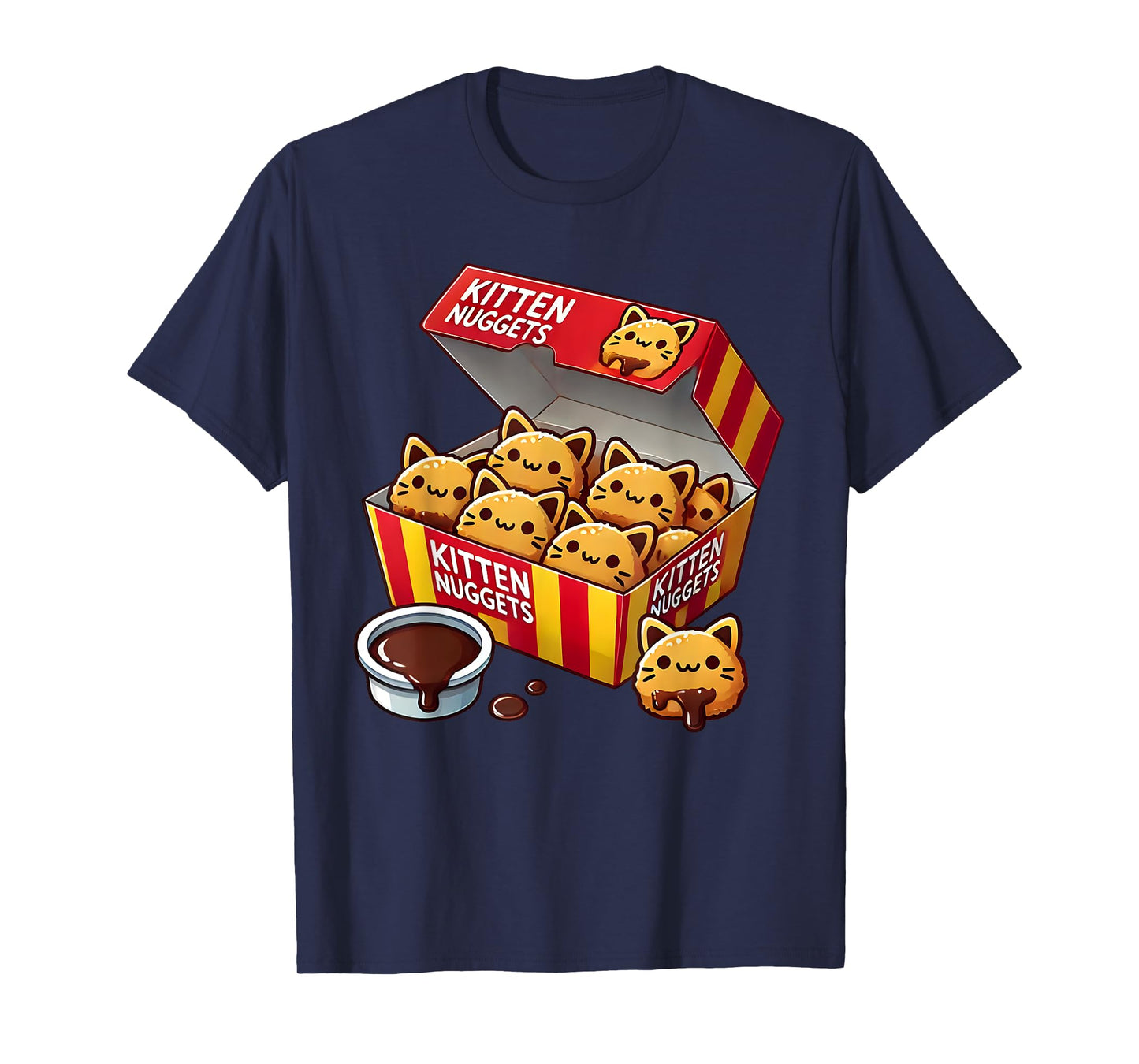 Kitten Nuggets Fast Food Parody Cat Lover Chicken Nuggets T-Shirt for Men Women Kids