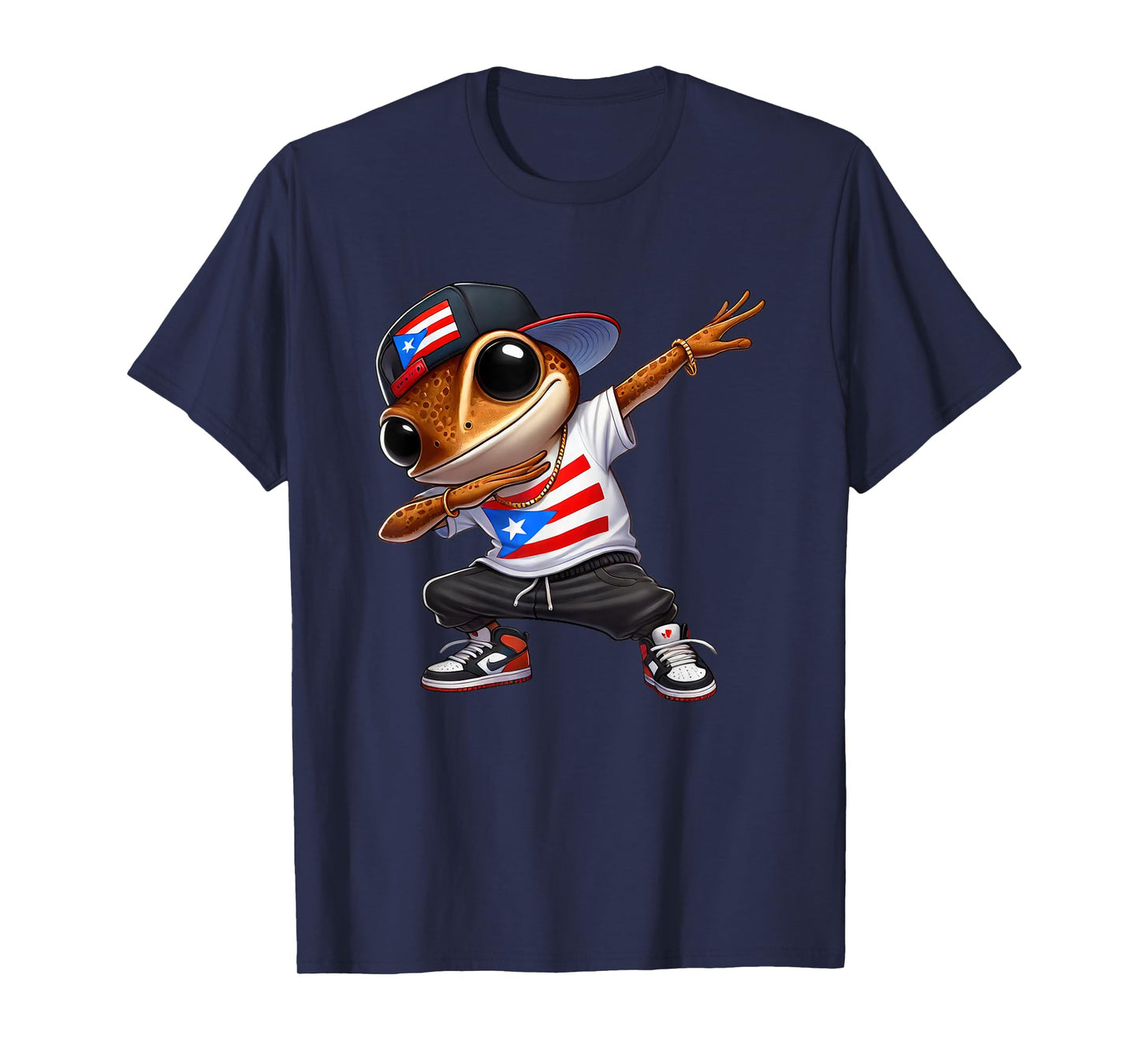 Dabbing Coqui Dab Puerto Rican Flag Hat Boricua Dimelo Fun T-Shirt
