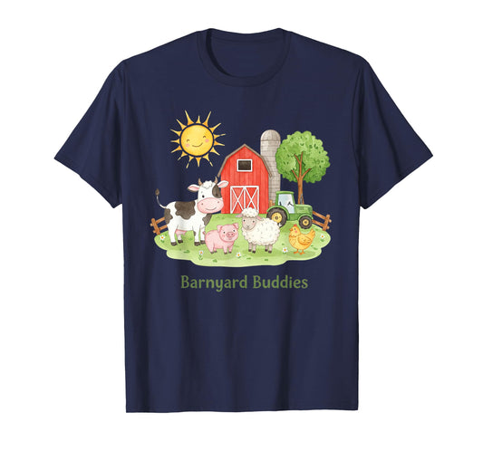 Barnyard Buddies Cute Cow Sheep Pig Hen On The Farm Barnyard T-Shirt