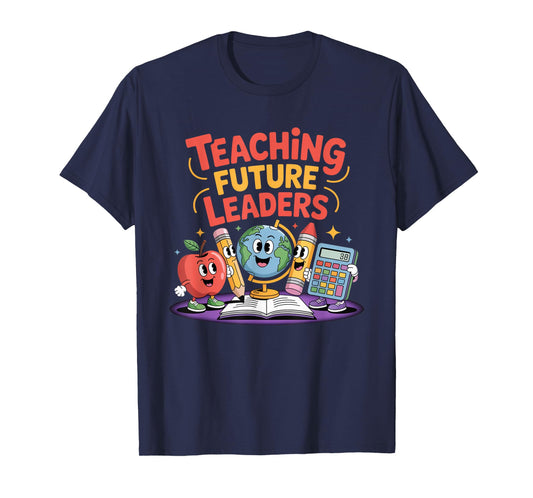 Retro Groovy Teacher Teaching Future Leaders Back To School T-Shirt