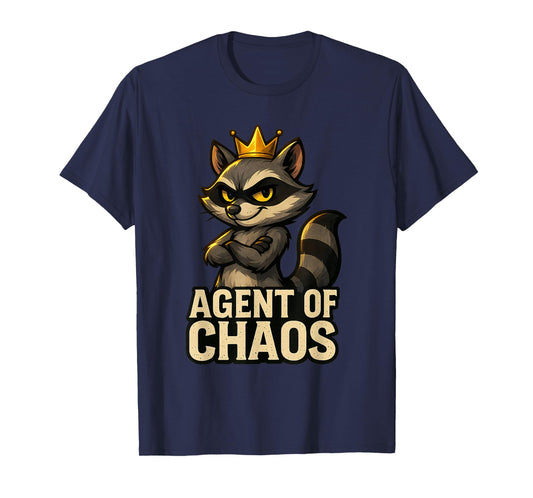 Funny Raccoon Agent of Chaos Sarcastic Trash Panda Meme T-Shirt