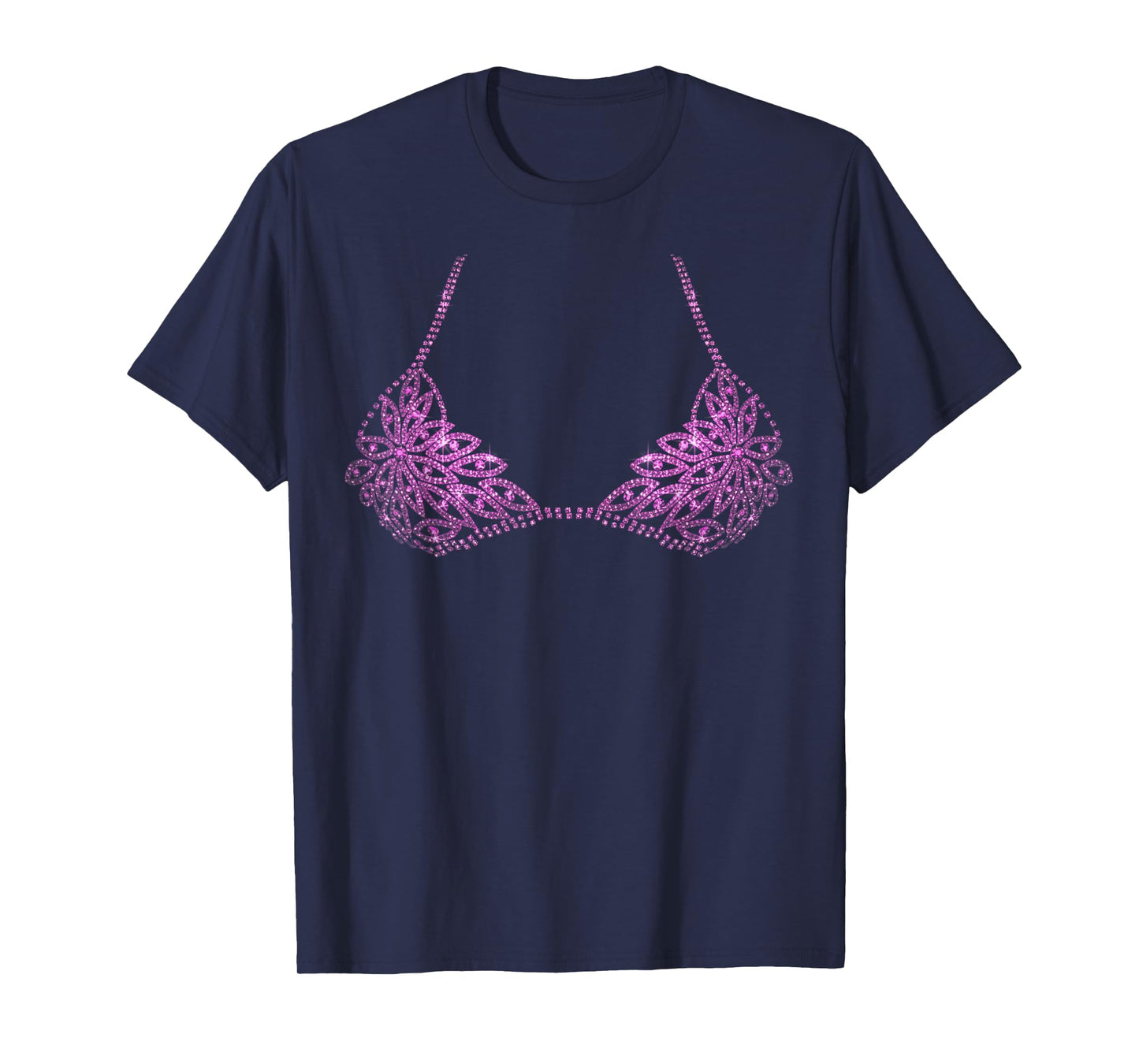 Halloween Pink Bra Design Costume Show Girls Women Team T-Shirt