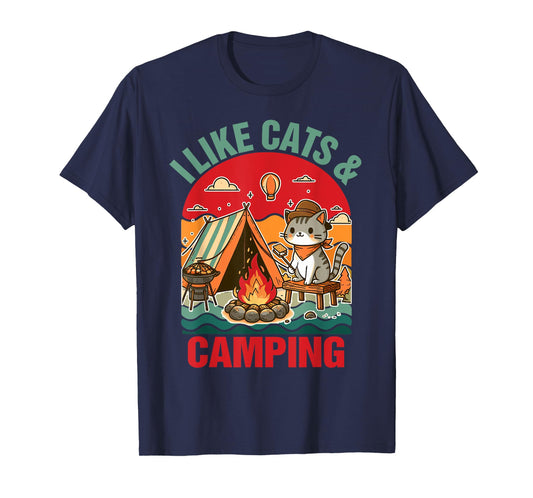Camper Go Outdoor Cat Lover Cat Mom I Like Cats & Camping T-Shirt