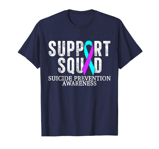 Retro Teal and Purple Ribbon Suicide Prevention Awareness T-Shirt